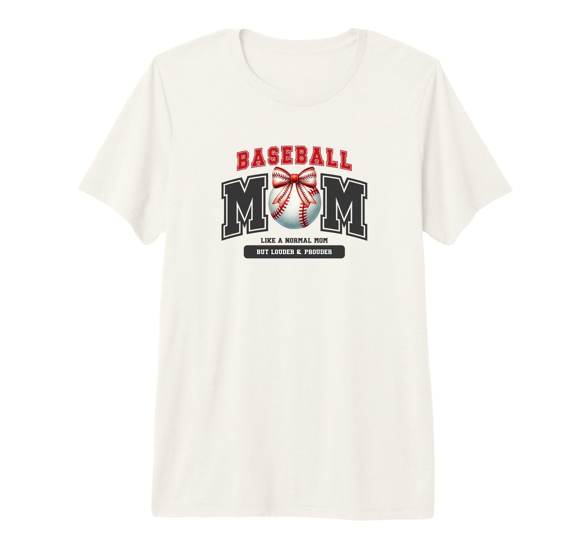 Baseball Mom Bow Ball Red Black Tri Blend T-Shirt - Streetwear Style Unisex - T-Shirt, Sweatshirt, Hoodie