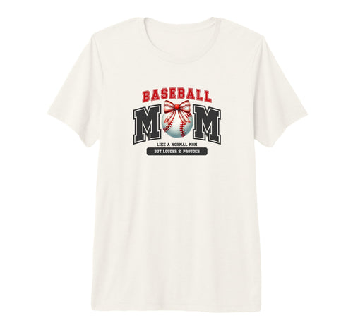 Baseball Mom Bow Ball Red Black Tri Blend T-Shirt - Streetwear Style Unisex - T-Shirt, Sweatshirt, Hoodie