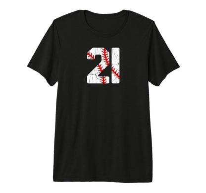 Baseball Player Jersey Number 21 21 T-Shirt - Novelty Apparel for Adults - T-Shirt, Sweatshirt, Hoodie