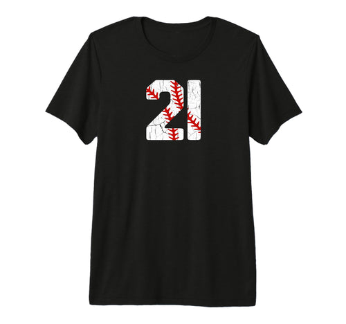 Baseball Player Jersey Number 21 21 T-Shirt - Novelty Apparel for Adults - T-Shirt, Sweatshirt, Hoodie