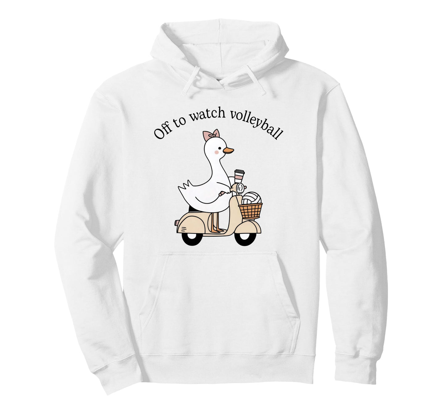 Off To Watch Volleyball Mom Mama Goose Hoodie - Graphic Print for Adults - T-Shirt, Sweatshirt, Hoodie