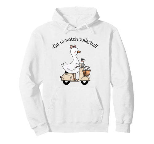Off To Watch Volleyball Mom Mama Goose Hoodie - Graphic Print for Adults - T-Shirt, Sweatshirt, Hoodie