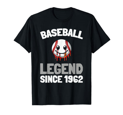 Born 1962 Baseball Baseballer Sport T-Shirt - Minimalist Print for Adults - T-Shirt, Sweatshirt, Hoodie