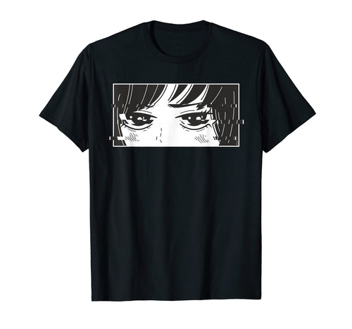 Sad Anime Eyes Japanese Aesthetic T-Shirt - Fun Novelty Design Unisex - T-Shirt, Sweatshirt, Hoodie