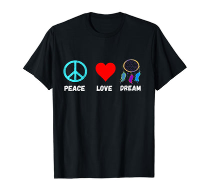 Dreamcatcher Peace Love Bad Dream T-Shirt - Unique Graphic for Adults - T-Shirt, Sweatshirt, Hoodie