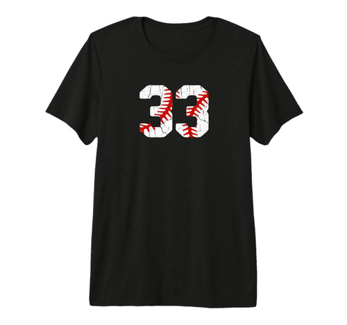 Baseball Player Jersey Number 33 33 T-Shirt - Casual Everyday Wear Unisex - T-Shirt, Sweatshirt, Hoodie