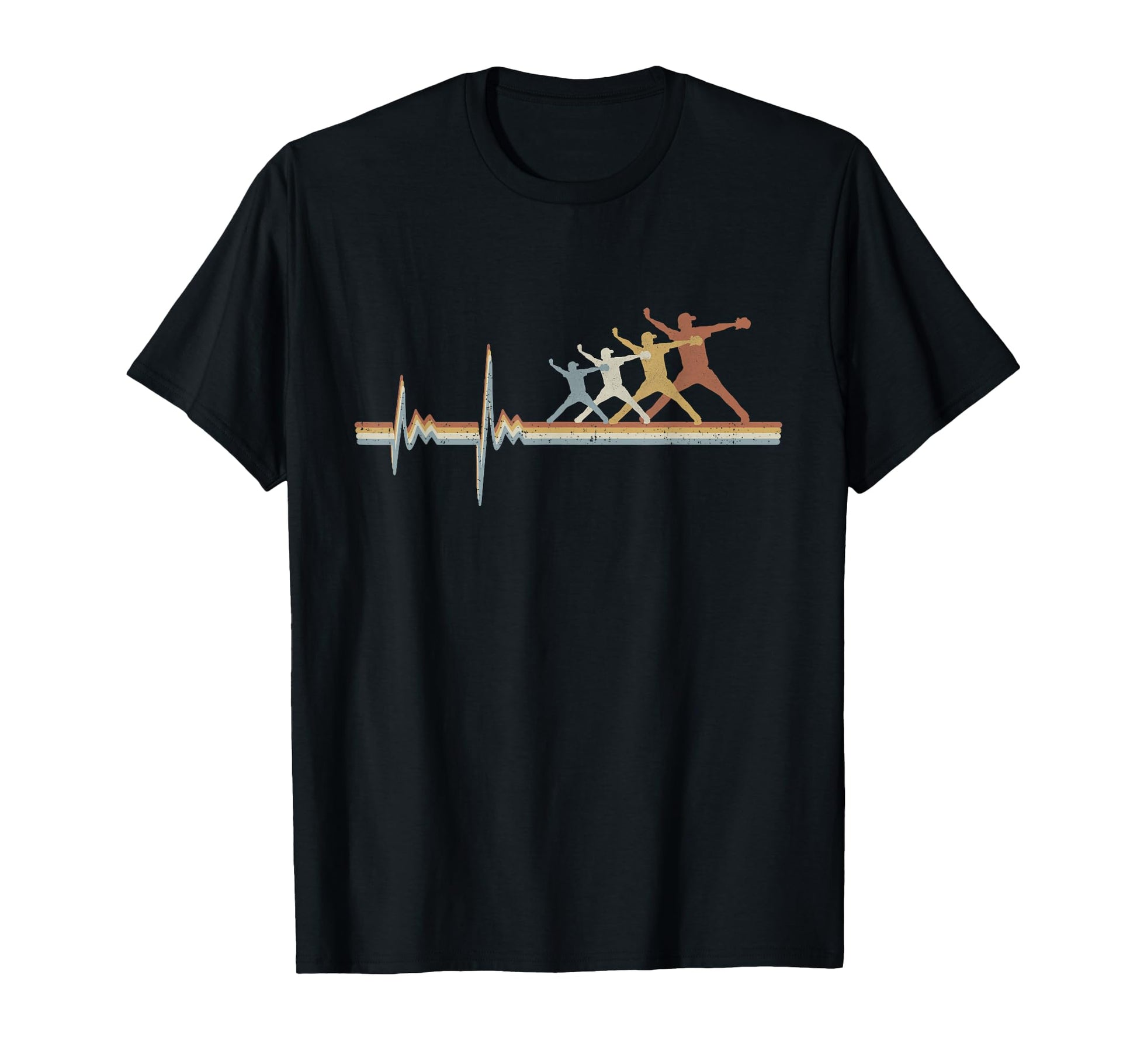 Baseball Pitcher Softball Heartbeat Ekg T-Shirt - Unique Graphic Unisex - T-Shirt, Sweatshirt, Hoodie