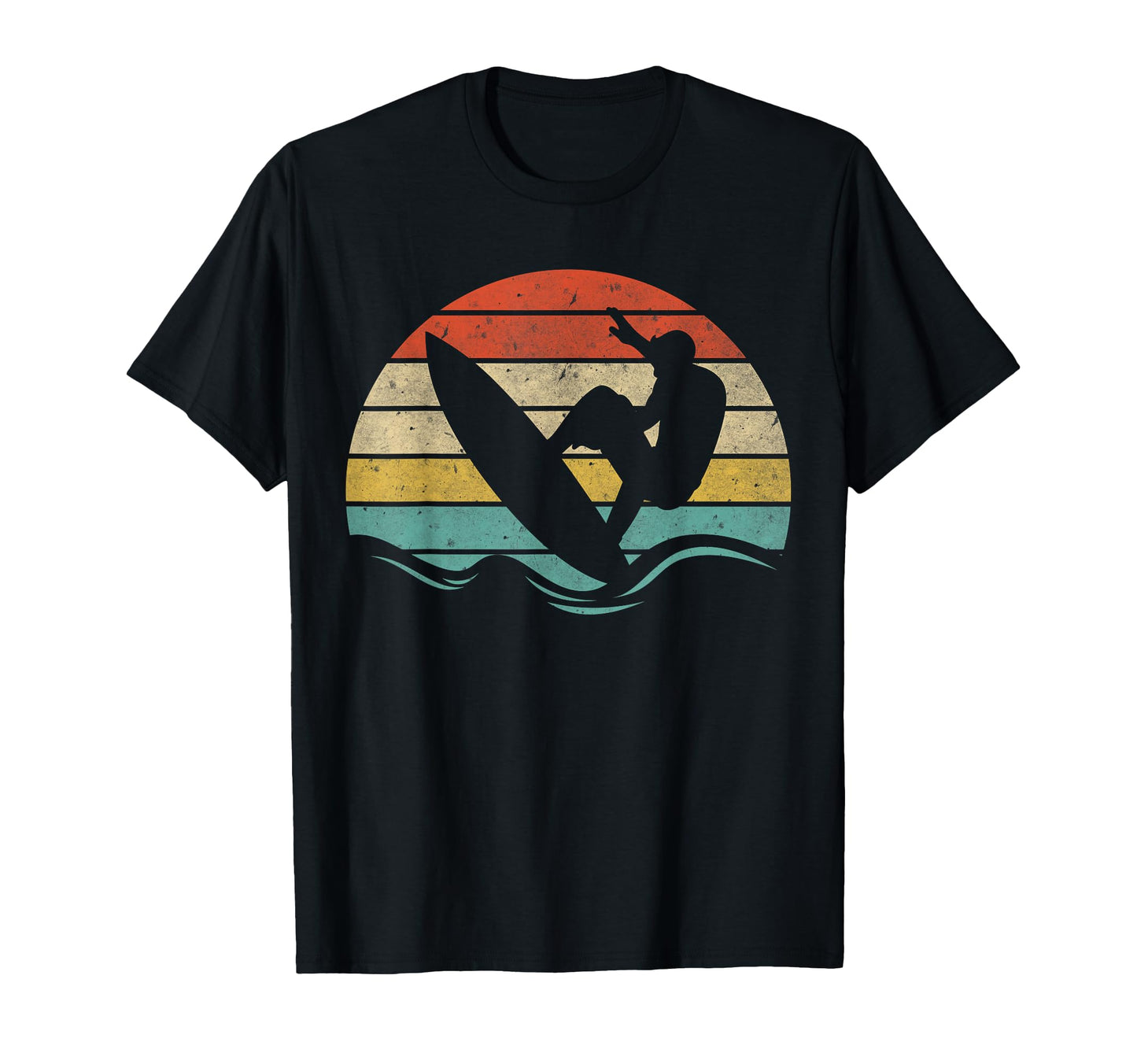 Surfing Sunset Distressed Surfboarder T-Shirt - Novelty Apparel Men Women - T-Shirt, Sweatshirt, Hoodie
