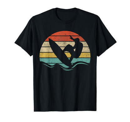 Surfing Sunset Distressed Surfboarder T-Shirt - Novelty Apparel Men Women - T-Shirt, Sweatshirt, Hoodie