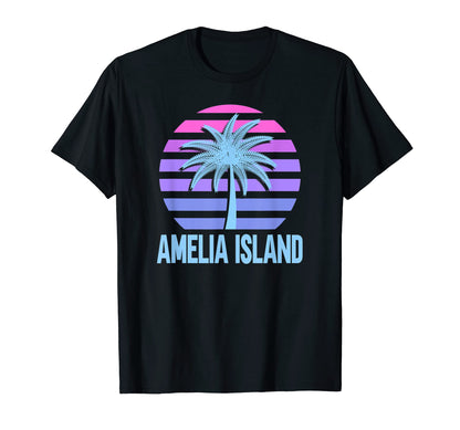 Amelia Island Vacation Vaporwave T-Shirt - Unique Graphic Men Women - T-Shirt, Sweatshirt, Hoodie