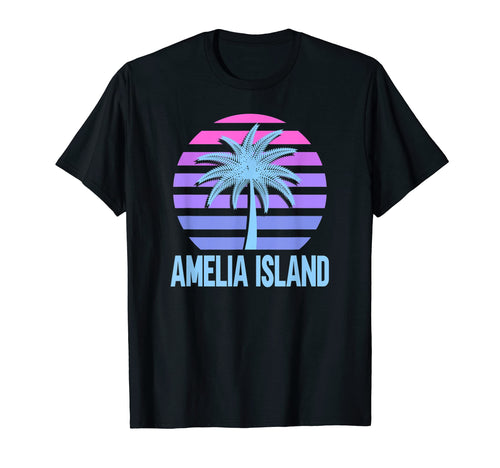 Amelia Island Vacation Vaporwave T-Shirt - Unique Graphic Men Women - T-Shirt, Sweatshirt, Hoodie