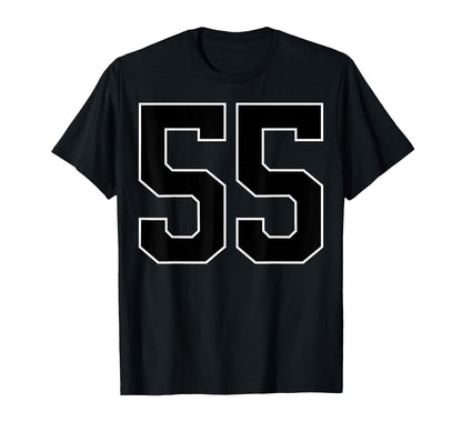 Black Sports Team Number 55 Fan T-Shirt - Streetwear Style Men Women - T-Shirt, Sweatshirt, Hoodie