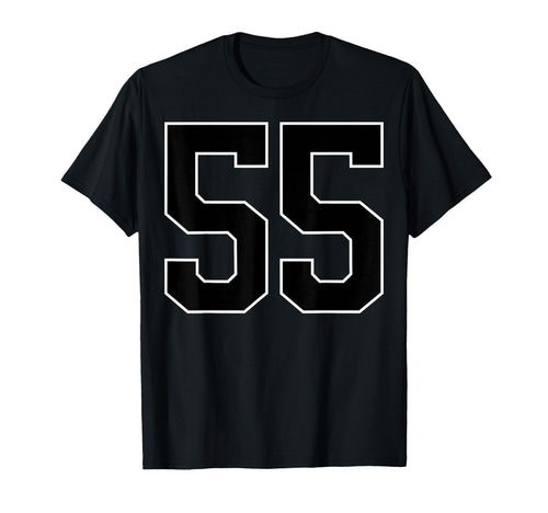 Black Sports Team Number 55 Fan T-Shirt - Streetwear Style Men Women - T-Shirt, Sweatshirt, Hoodie