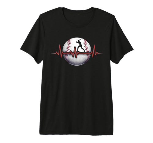 Heartbeat Baseball Tri Blend T-Shirt - Minimalist Print Unisex - T-Shirt, Sweatshirt, Hoodie
