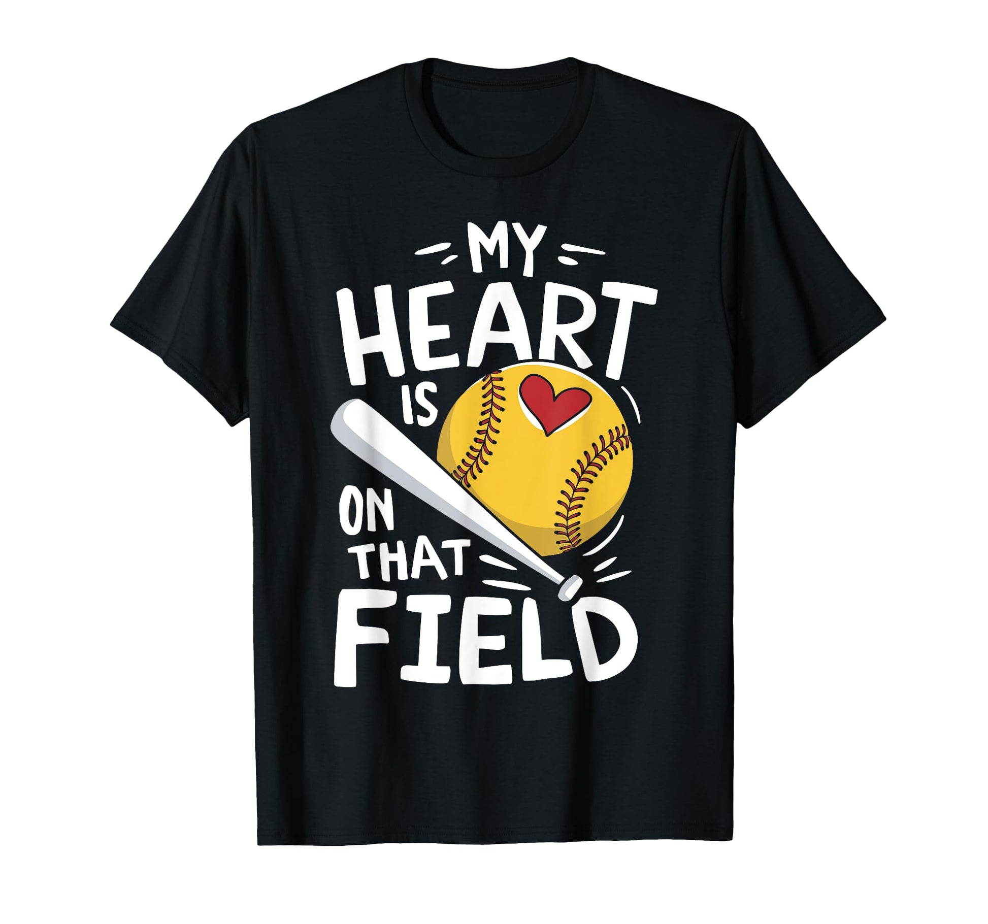 My Heart Is That Field Softball Mom T-Shirt - Custom Art Print Unisex - T-Shirt, Sweatshirt, Hoodie