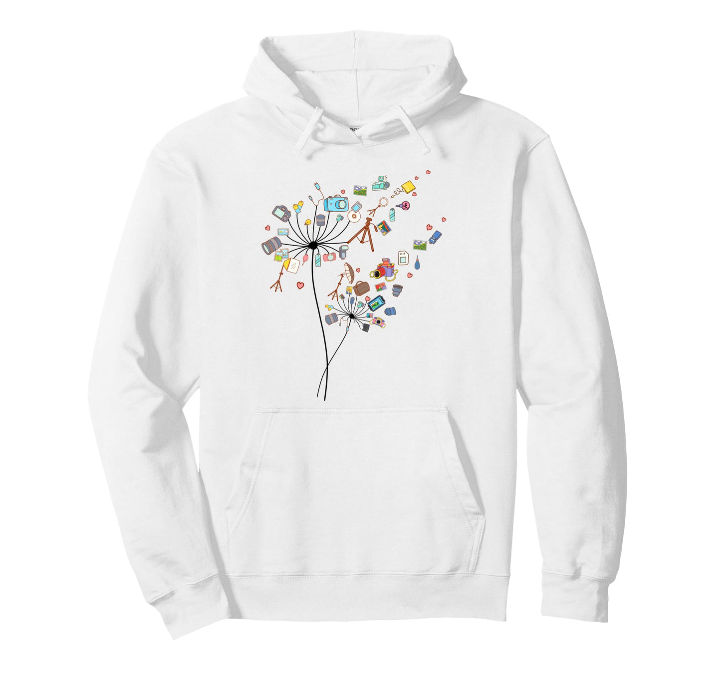 Photographer Camera Dandelion Hoodie - Fun Novelty Design Men Women - T-Shirt, Sweatshirt, Hoodie