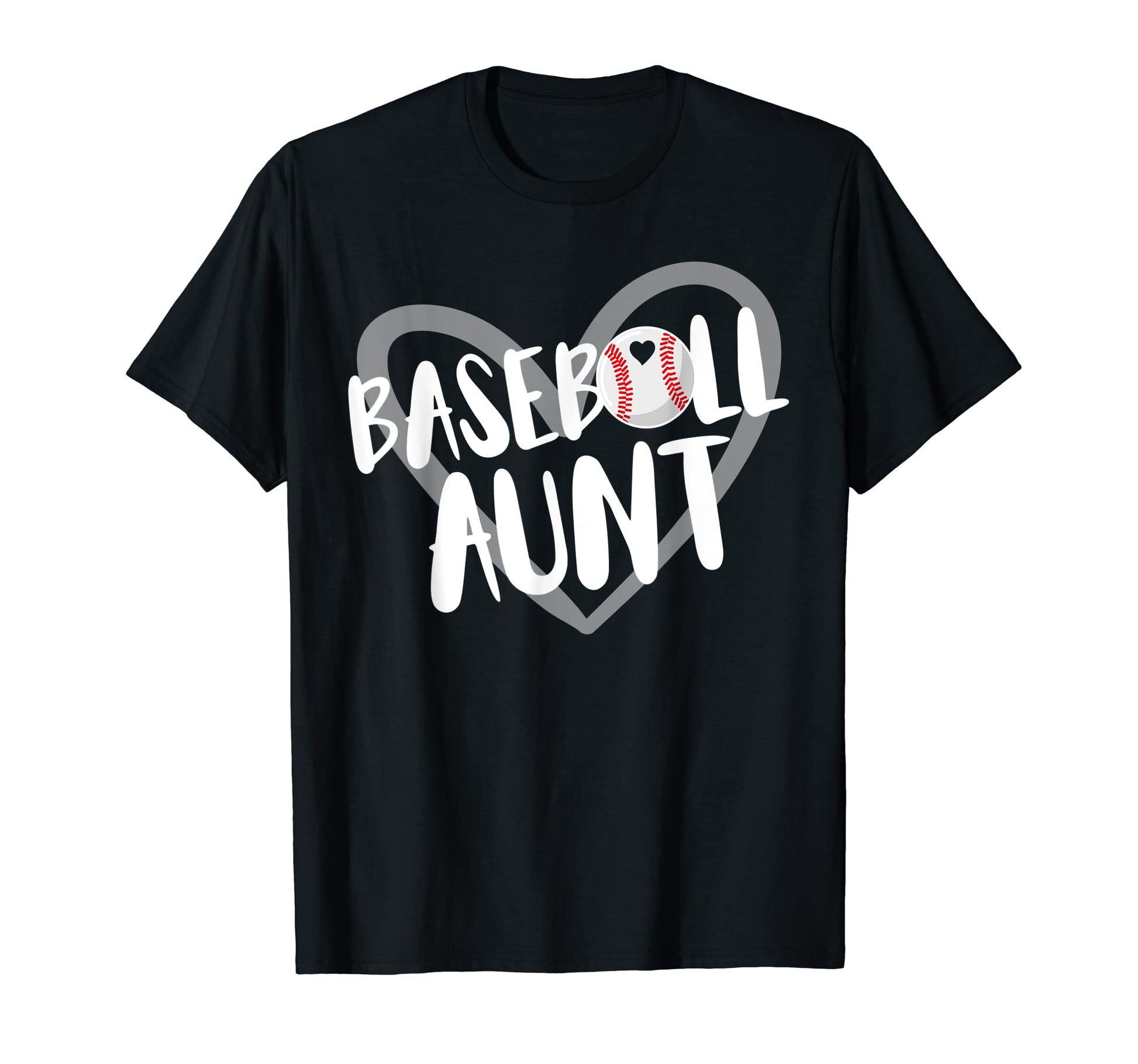 Funny Baseball Aunt Heart T-Shirt - Graphic Print Unisex - T-Shirt, Sweatshirt, Hoodie