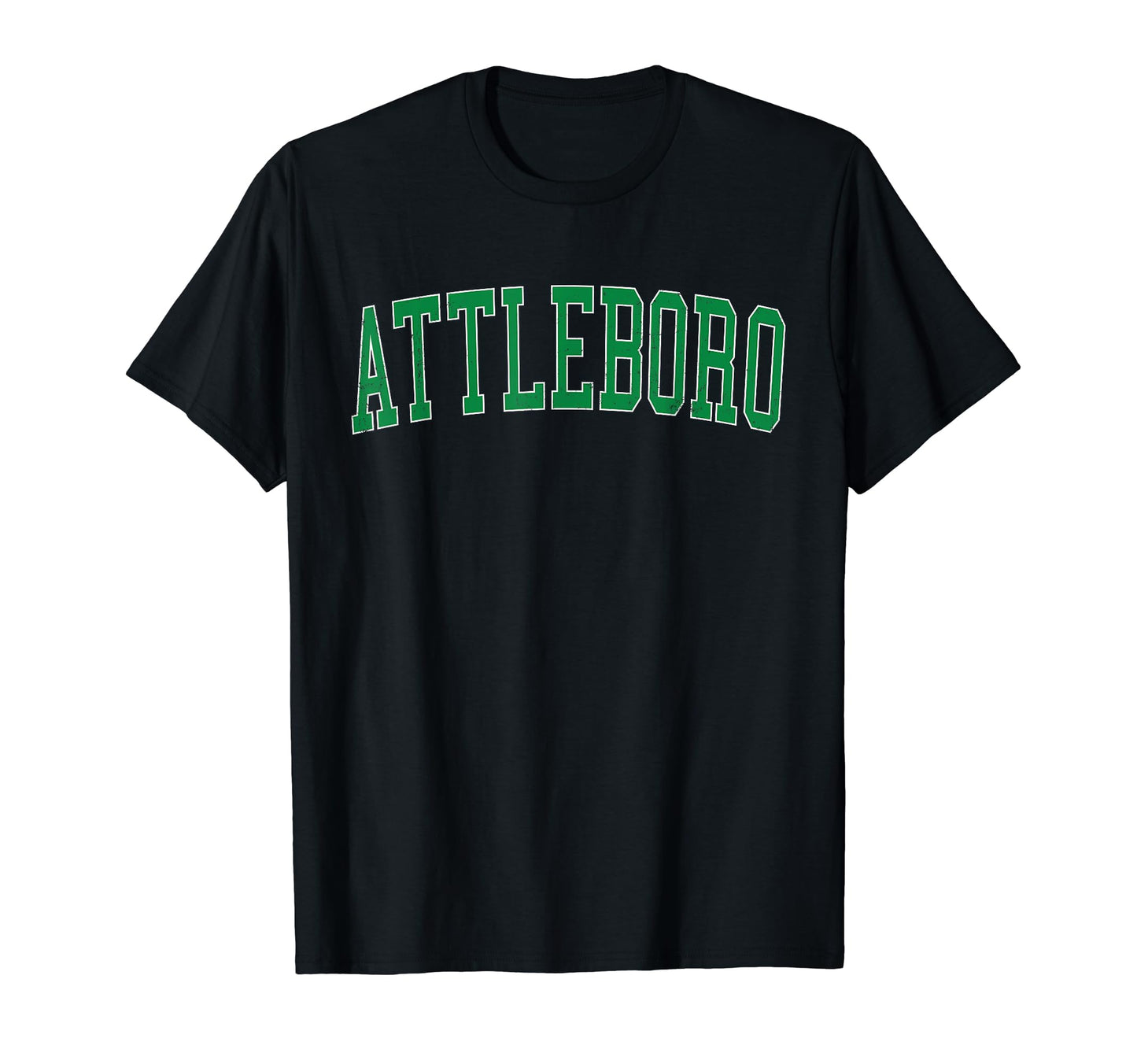 Attleboro Ma Distressed Green Varsity T-Shirt - Casual Everyday Wear Unisex - T-Shirt, Sweatshirt, Hoodie