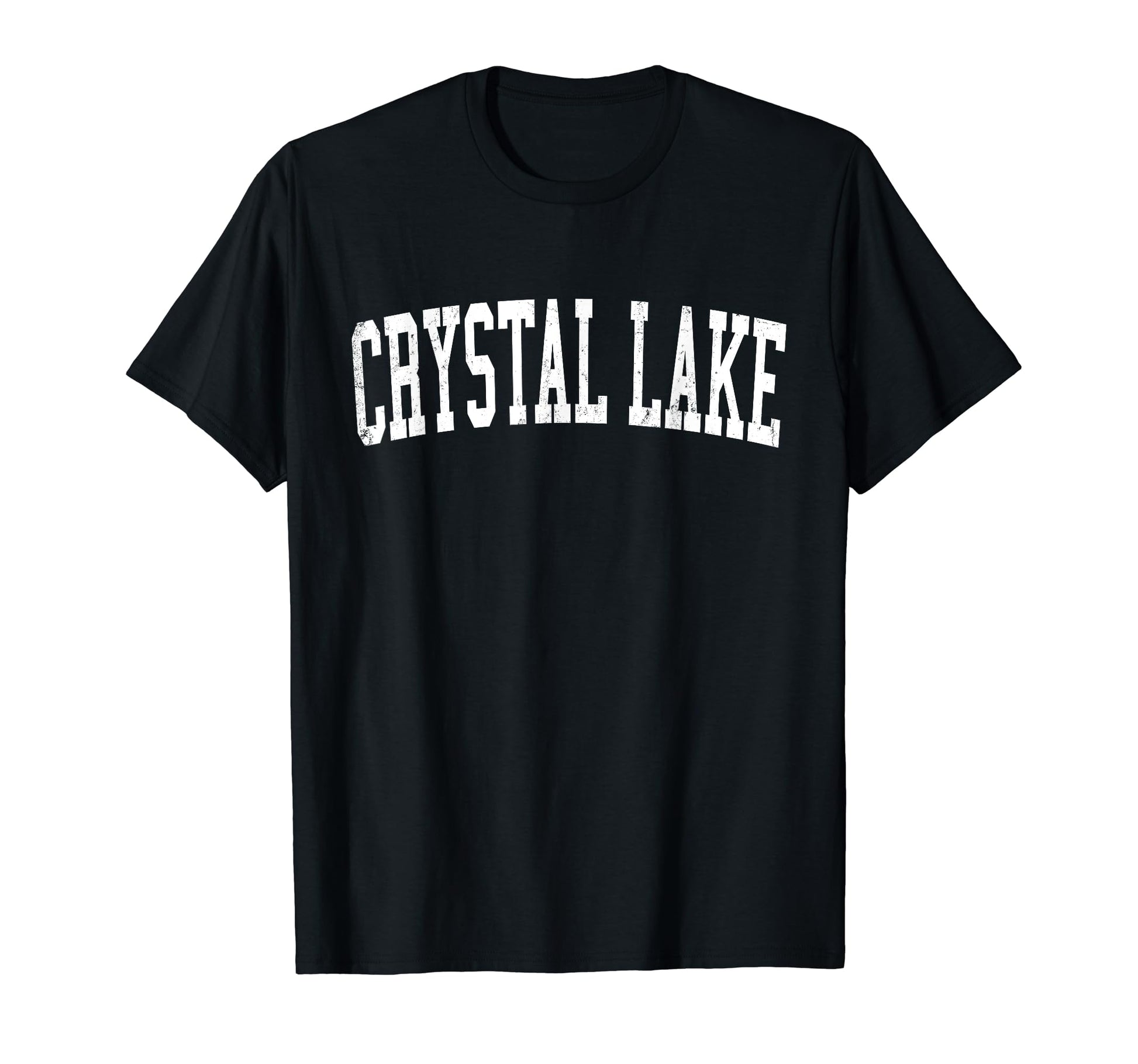 Crystal Mn Distressed White Varsity T-Shirt - Minimalist Print Men Women - T-Shirt, Sweatshirt, Hoodie