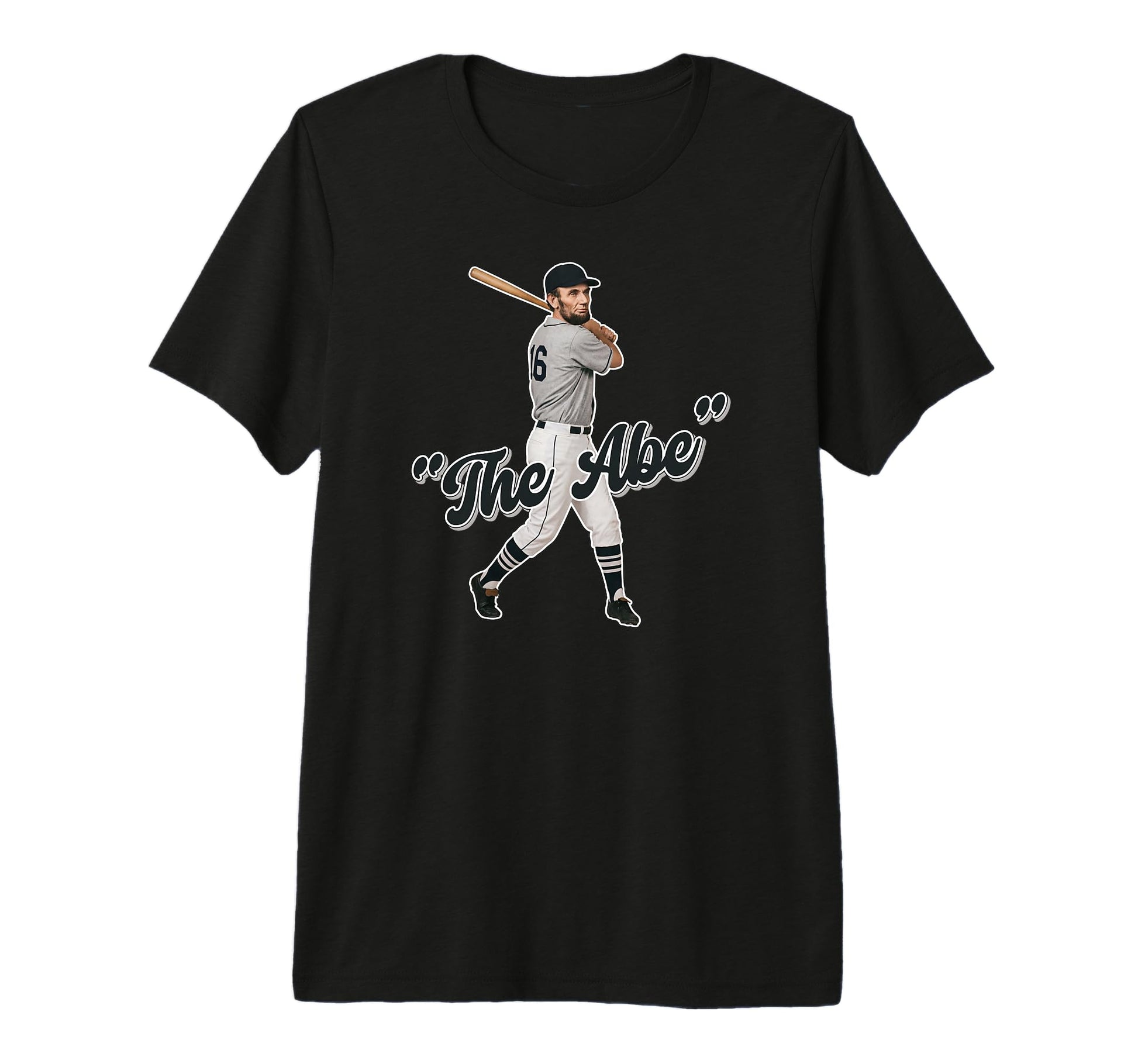 Abraham Lincoln Abe Funny Baseball Tri T-Shirt - Novelty Apparel Unisex - T-Shirt, Sweatshirt, Hoodie