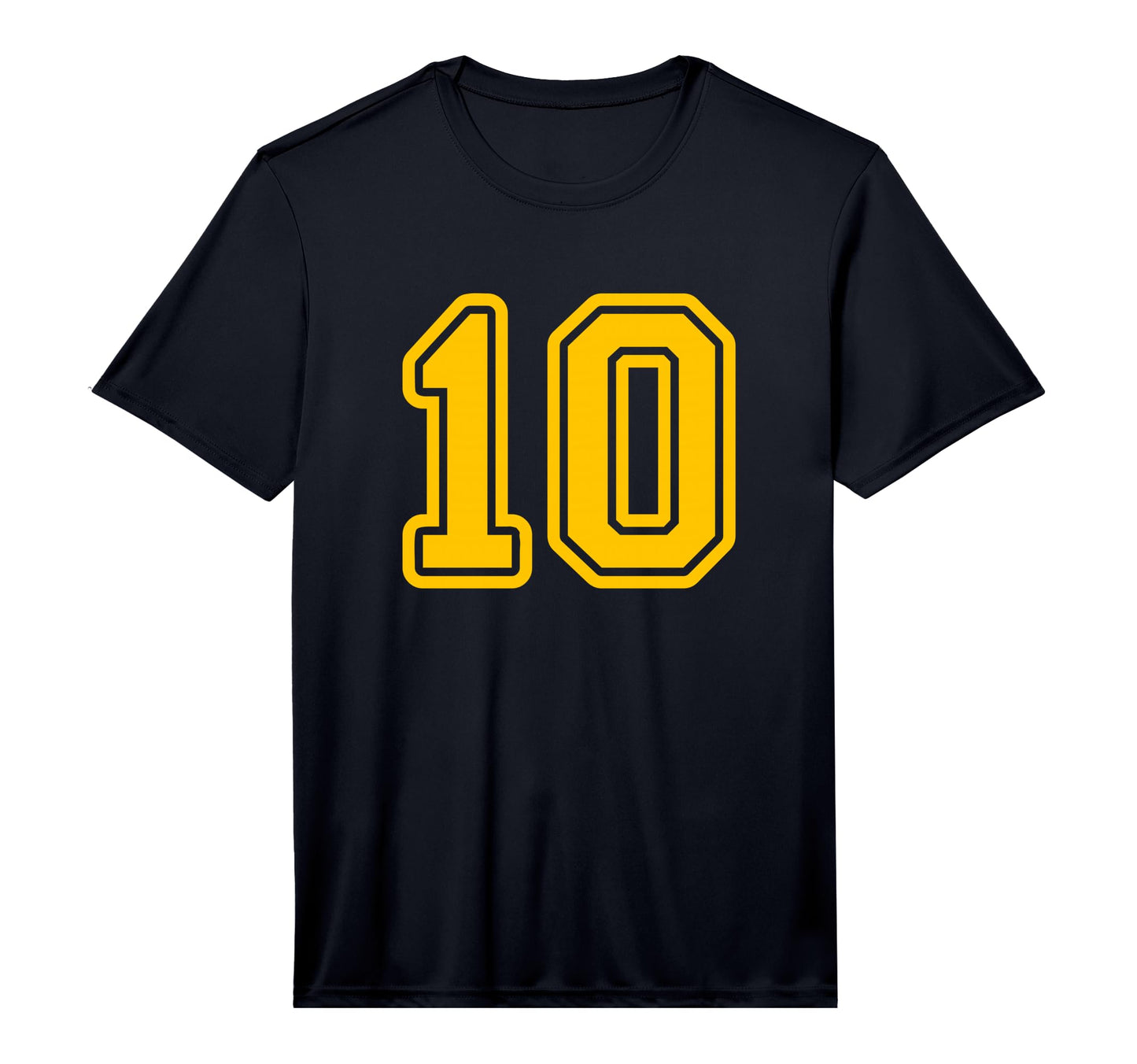 Number 10 Yellow Sports Team Varsity T-Shirt - Novelty Apparel Men Women - T-Shirt, Sweatshirt, Hoodie