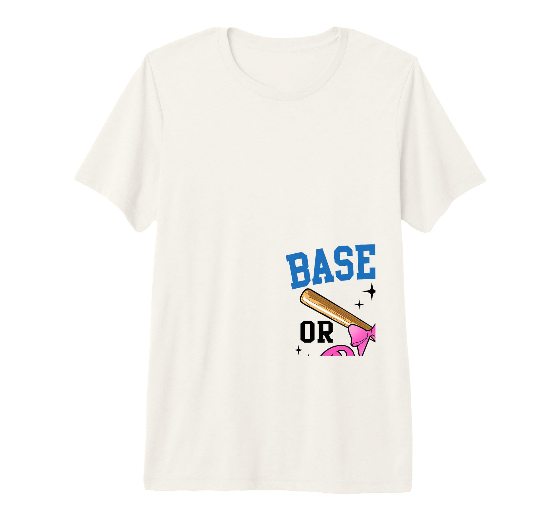 Gender Reveal Baseball Or Bows T-Shirt - Custom Art Print for Adults - T-Shirt, Sweatshirt, Hoodie