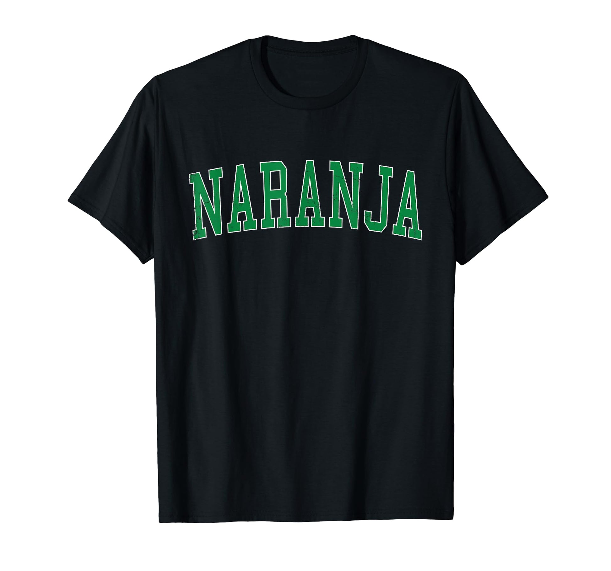 Naranja Fl Distressed Green Varsity T-Shirt - Aesthetic Graphic Men Women - T-Shirt, Sweatshirt, Hoodie