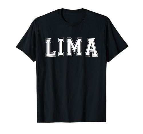 Lima Oh Ohio Usa Sports Varsity T-Shirt - Minimalist Print Unisex - T-Shirt, Sweatshirt, Hoodie