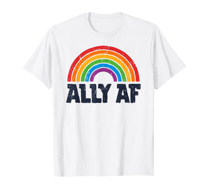 Lgbtq Ally Af Lesbian Gay Pride Lgbt T-Shirt - Minimalist Print Men Women - T-Shirt, Sweatshirt, Hoodie