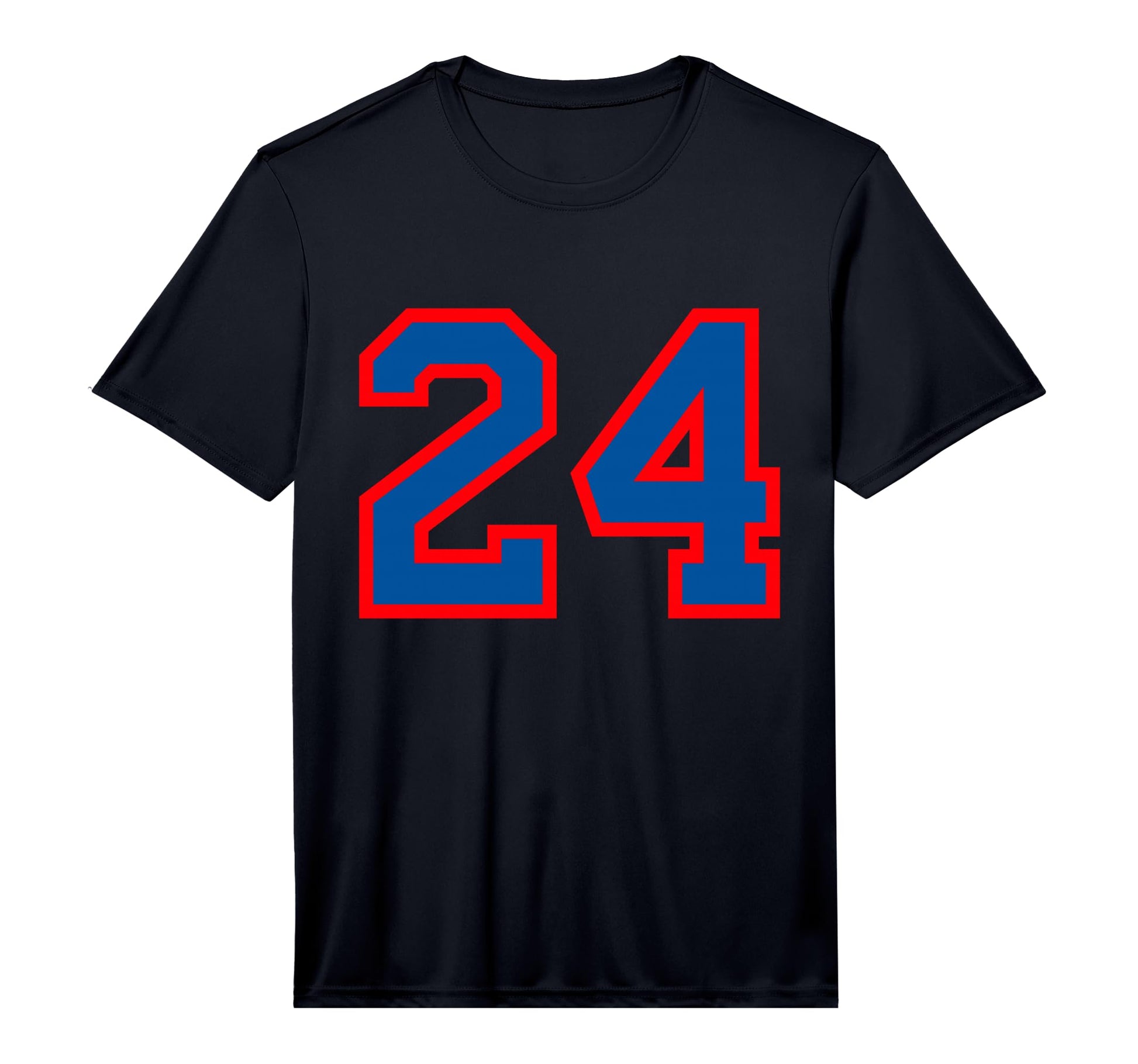 Number 24 Sports Team Red Blue Varsity T-Shirt - Trendy Graphic Unisex - T-Shirt, Sweatshirt, Hoodie