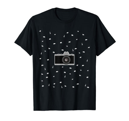 Slr Camera Wildlife Surrounding It T-Shirt - Minimalist Print Unisex - T-Shirt, Sweatshirt, Hoodie