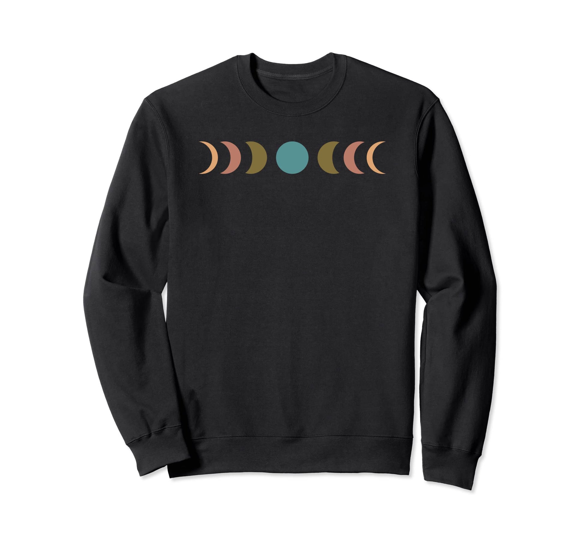 Boho Moon Phases Celestial Aesthetic Sweatshirt - Aesthetic Graphic Unisex - T-Shirt, Sweatshirt, Hoodie