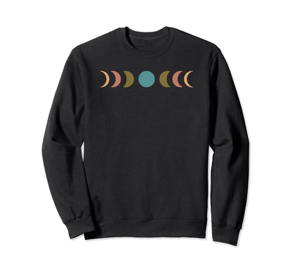 Boho Moon Phases Celestial Aesthetic Sweatshirt - Aesthetic Graphic Unisex - T-Shirt, Sweatshirt, Hoodie
