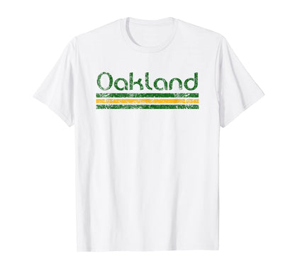 Oakland California Weathered Stripe T-Shirt - Aesthetic Graphic Unisex - T-Shirt, Sweatshirt, Hoodie