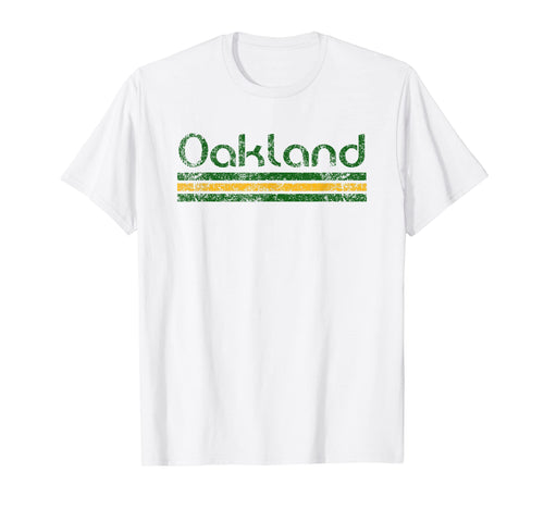 Oakland California Weathered Stripe T-Shirt - Aesthetic Graphic Unisex - T-Shirt, Sweatshirt, Hoodie