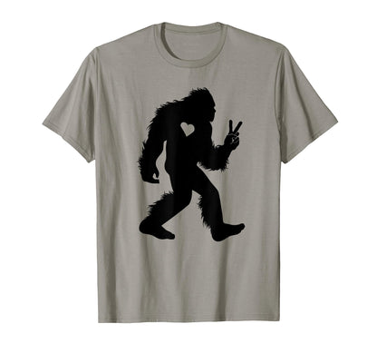 Fun Bigfoot Hippie Sasquatch Peace T-Shirt - Streetwear Style for Adults - T-Shirt, Sweatshirt, Hoodie