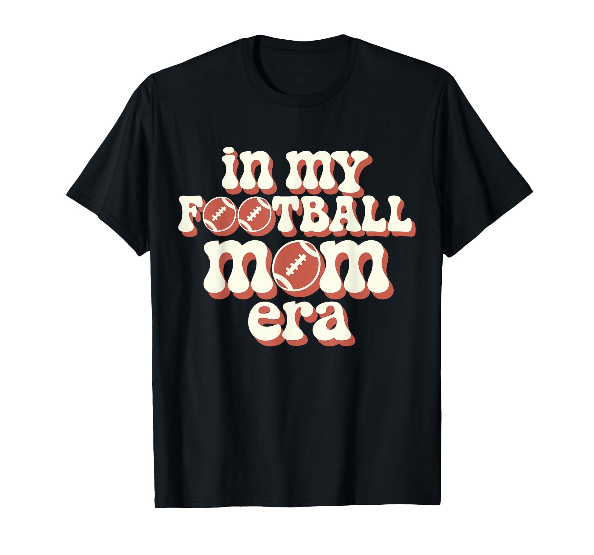 My Football Mom Era Groovy Football T-Shirt - Unique Graphic for Adults - T-Shirt, Sweatshirt, Hoodie