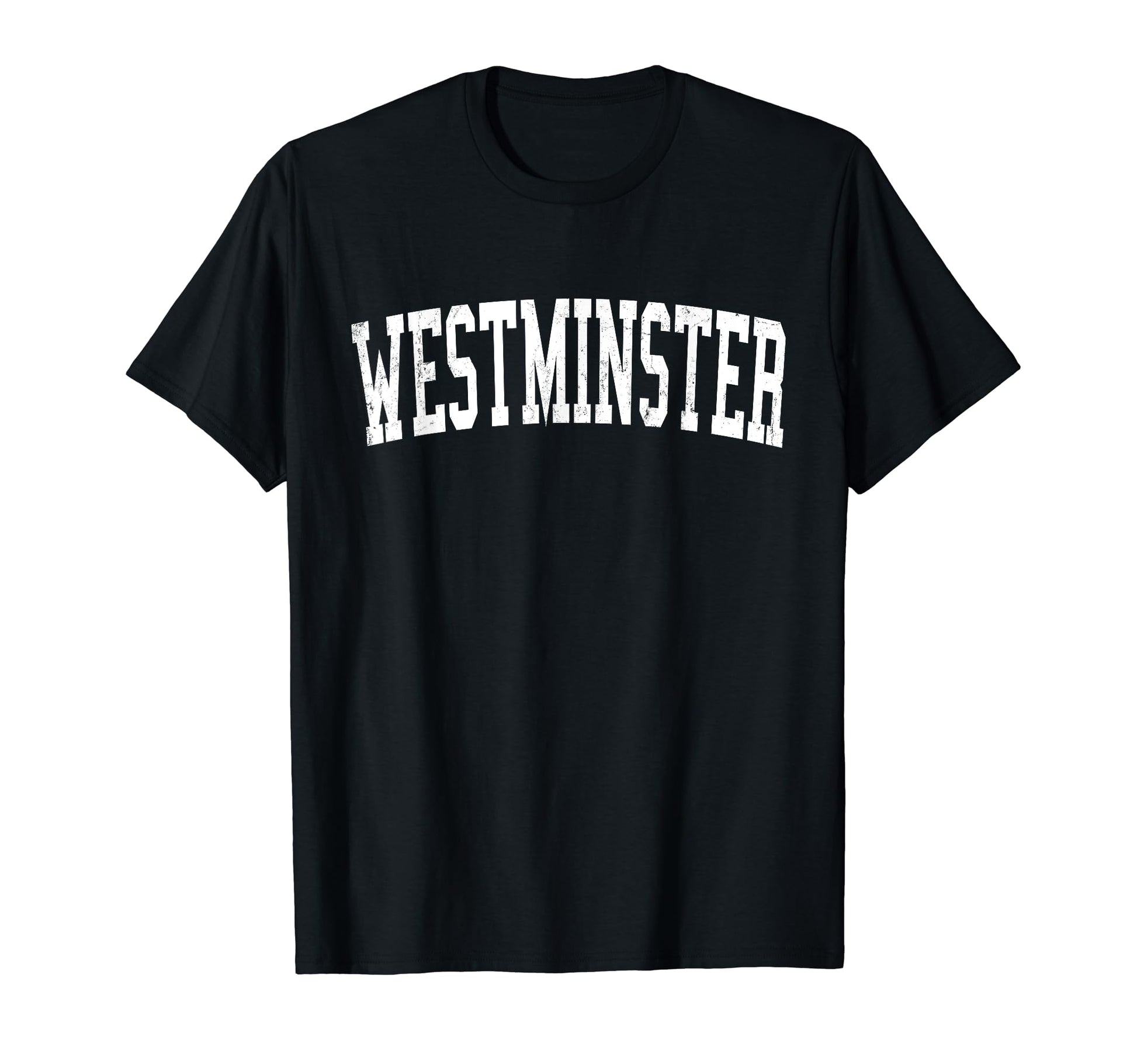 Westminster Co Distressed White Varsity T-Shirt - Novelty Apparel Unisex - T-Shirt, Sweatshirt, Hoodie