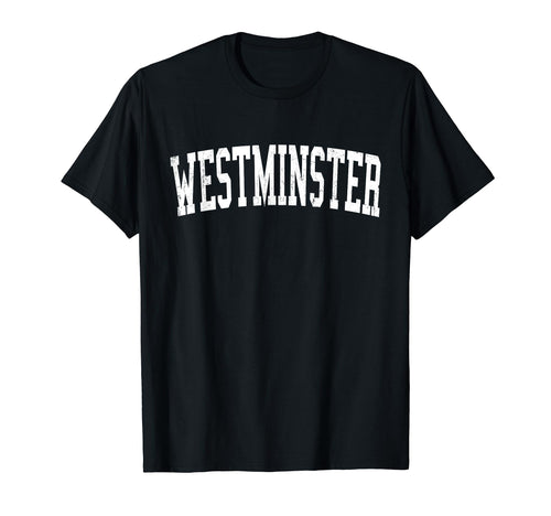 Westminster Co Distressed White Varsity T-Shirt - Novelty Apparel Unisex - T-Shirt, Sweatshirt, Hoodie