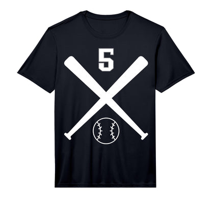 Baseball Softball Number 5 T-Shirt - Casual Everyday Wear for Adults - T-Shirt, Sweatshirt, Hoodie