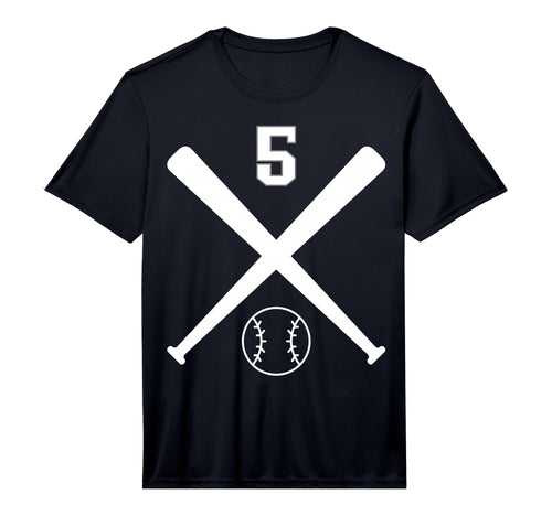 Baseball Softball Number 5 T-Shirt - Casual Everyday Wear for Adults - T-Shirt, Sweatshirt, Hoodie