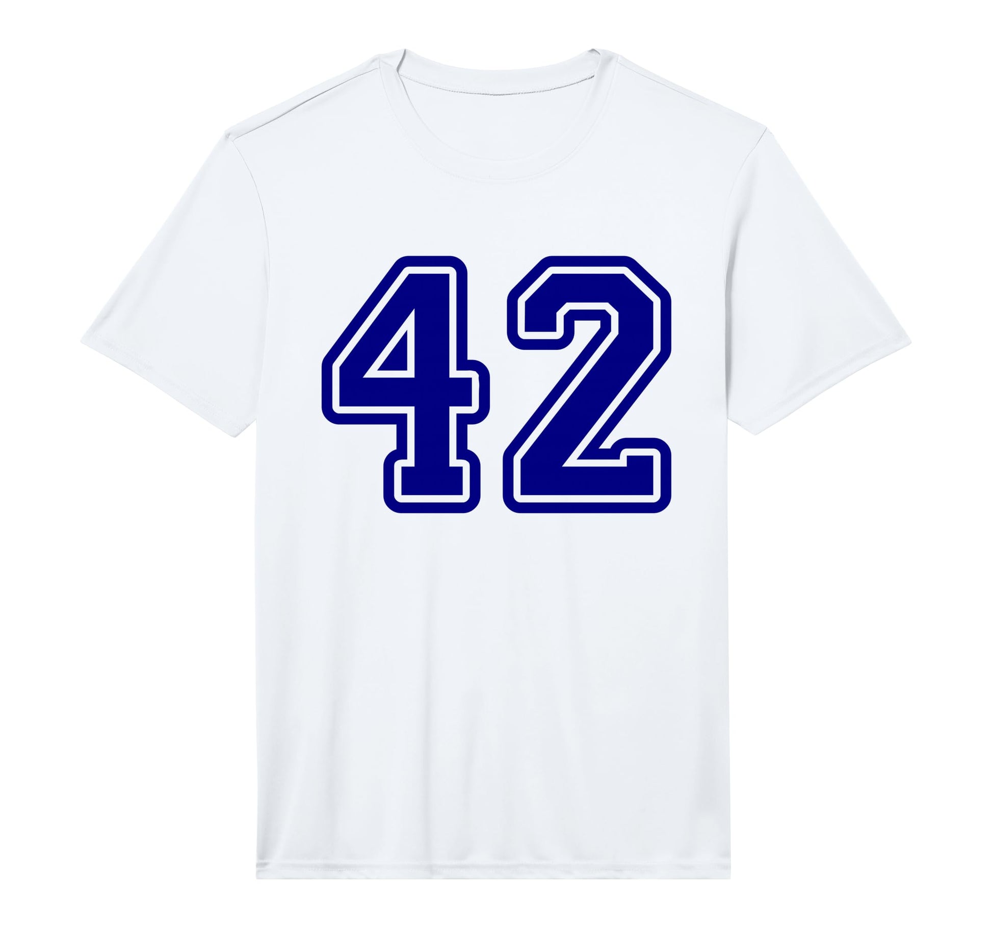Number 42 Blue Sports Team Performance T-Shirt - Fun Novelty Design Unisex - T-Shirt, Sweatshirt, Hoodie