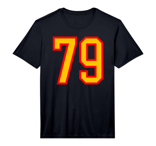 Red Yellow Sport Team Number 79 T-Shirt - Fun Novelty Design Men Women - T-Shirt, Sweatshirt, Hoodie