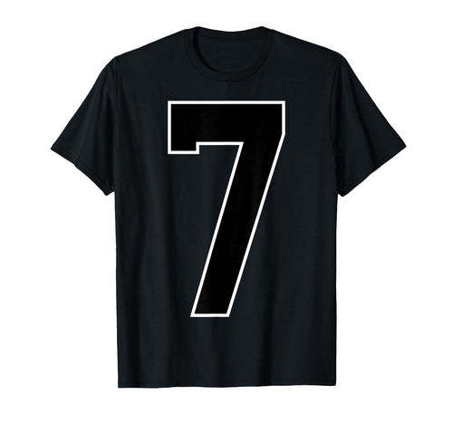 Black Sports Team Number 7 Fan T-Shirt - Minimalist Print for Adults - T-Shirt, Sweatshirt, Hoodie