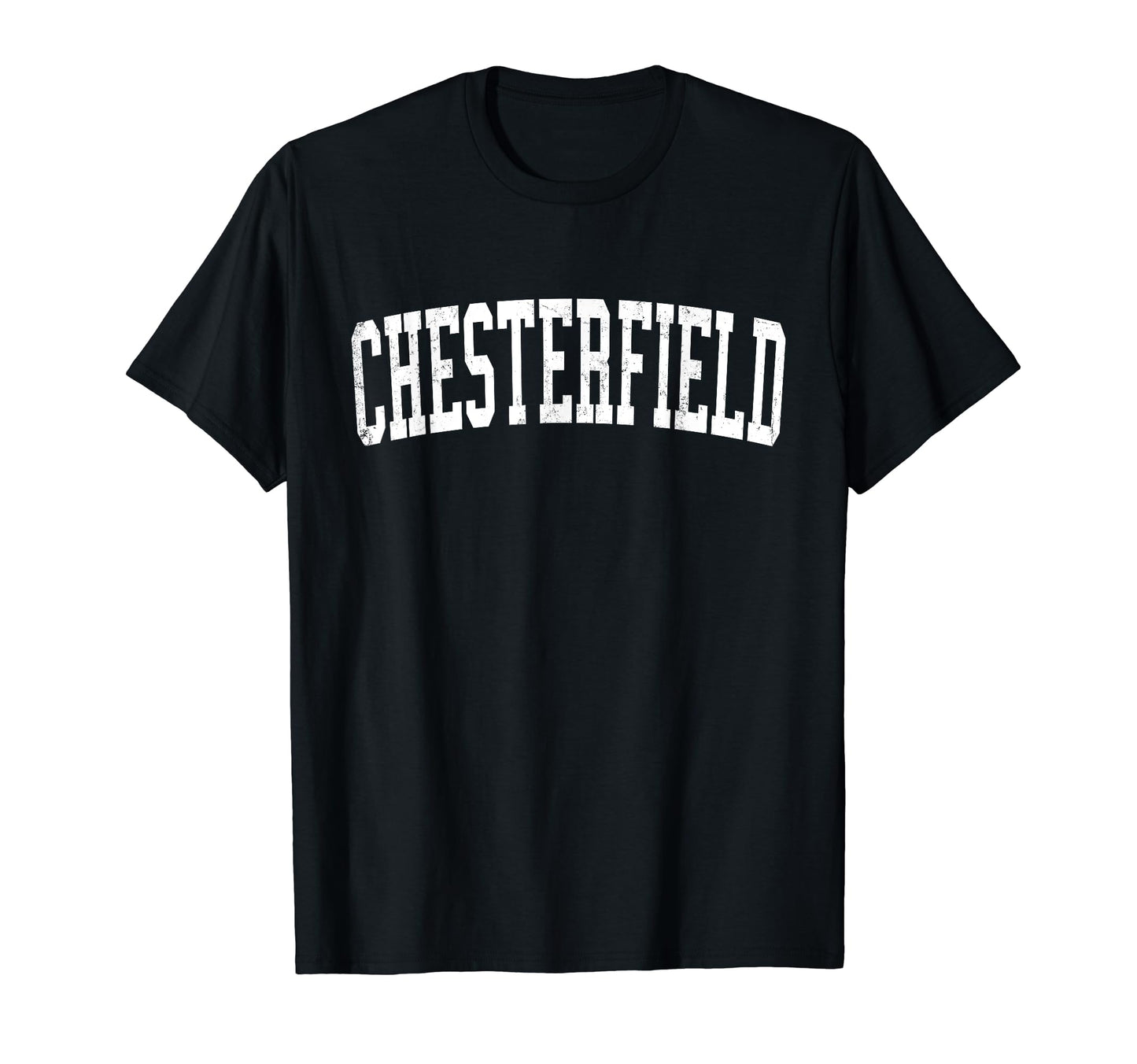 Chesterfield Mo Distressed White Varsity T-Shirt - Graphic Print Unisex - T-Shirt, Sweatshirt, Hoodie