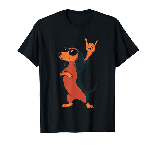Dachshund Wiener Sausage Dog Rock Hand T-Shirt - Novelty Apparel Unisex - T-Shirt, Sweatshirt, Hoodie