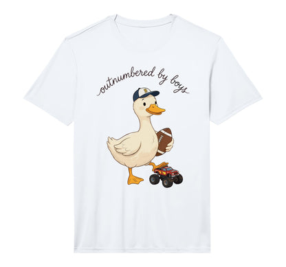 Outnumbered Football Duck Truck Mom T-Shirt - Graphic Print Men Women - T-Shirt, Sweatshirt, Hoodie