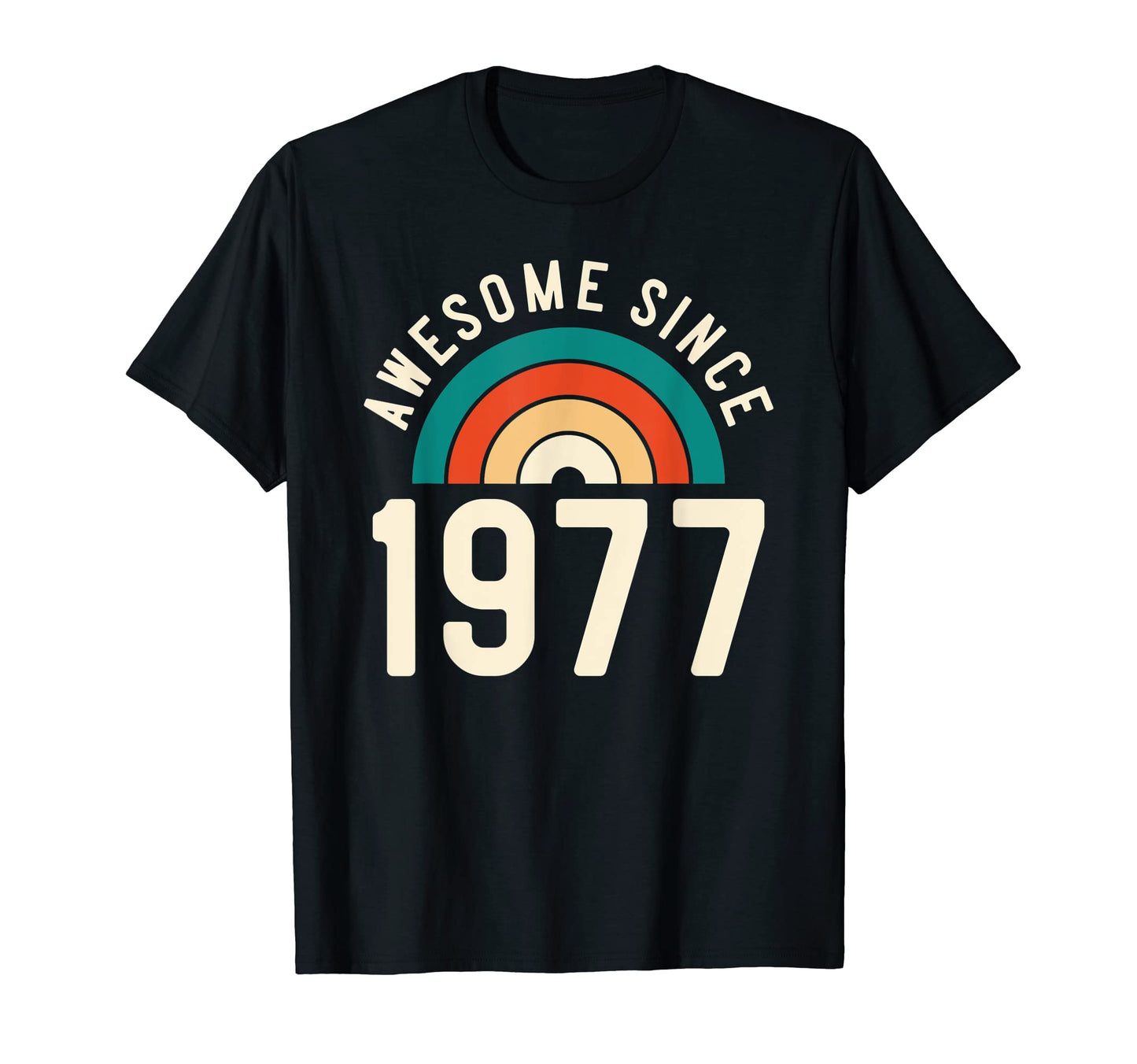 Awesome Since 1977 Rainbow 45Th Birthday T-Shirt - Graphic Print Men Women - T-Shirt, Sweatshirt, Hoodie