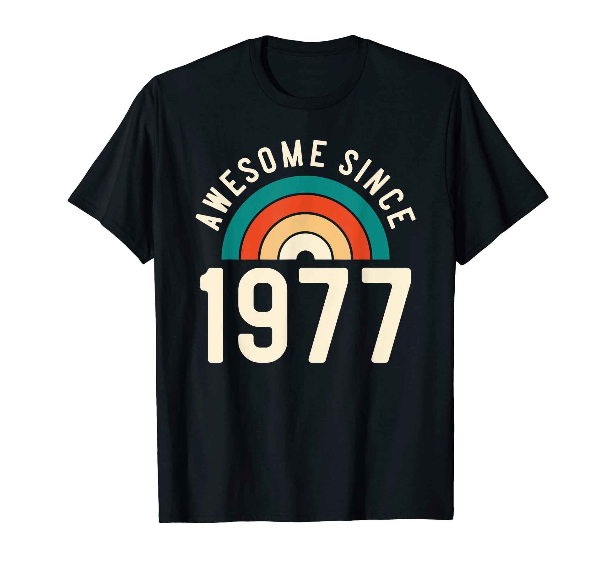 Awesome Since 1977 Rainbow 45Th Birthday T-Shirt - Graphic Print Men Women - T-Shirt, Sweatshirt, Hoodie