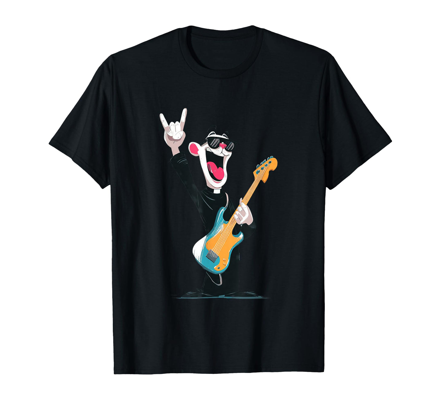 Funny Cartoon Bear Guitar Player T-Shirt - Streetwear Style for Adults - T-Shirt, Sweatshirt, Hoodie